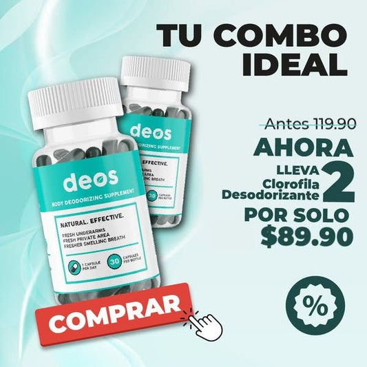 2 Deos - 2 Desodorante Interno de 120 Capsulas Recubiertas - CERTIFICADO