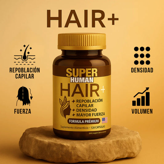 Cápsulas para Crecimiento Capilar con Hierro Hemo, Biotina y Quercetina para Crecimiento, Densidad y Fuerza – Fórmula Avanzada (120 Cápsulas) – SuperHuman™