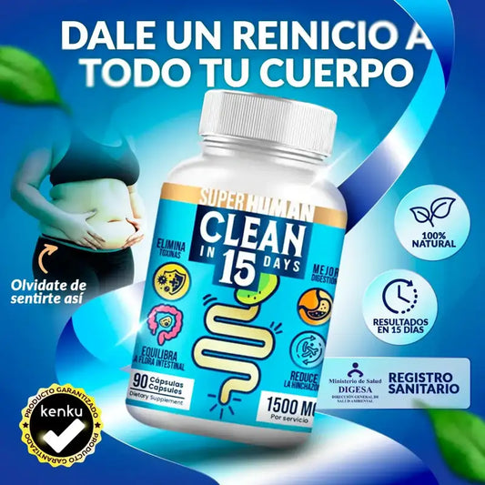 Clean15™ Limpieza Completa Estomacal en 15 días - SuperHuman™ fvv