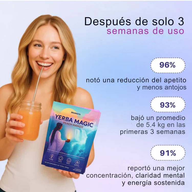 Yerba magic peach mango™ Enfoque natural digestion equilibrada y bienestar diario